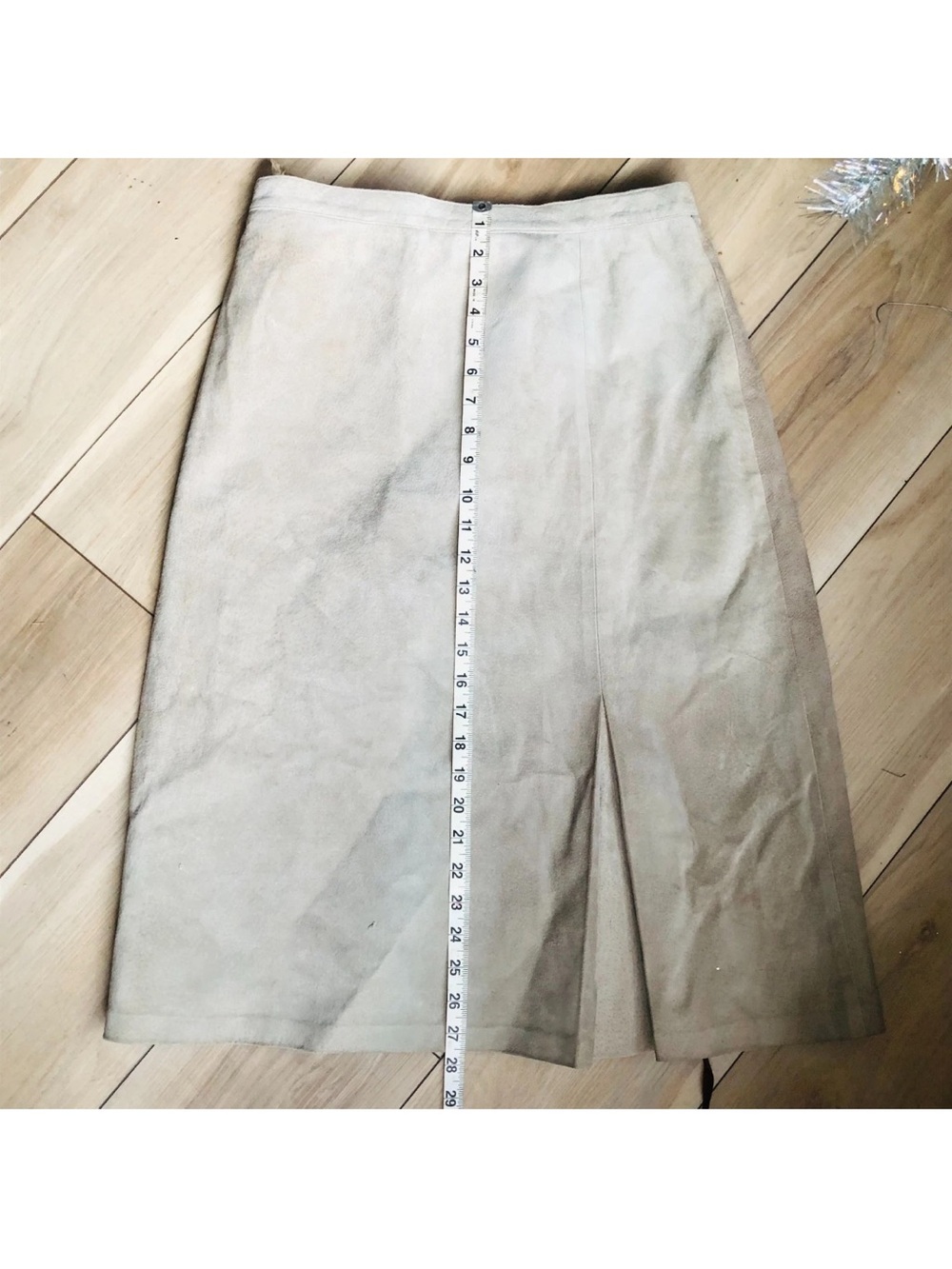 Maher Leather Sheepskin Skirt Size 10 Vintage Pencil Midi Soft Luxe Minimalist